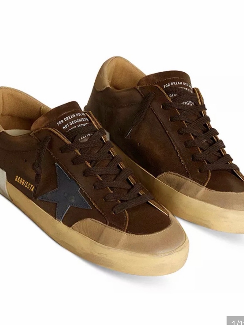Golden Goose Brown Suede Low-Top Sneakers with Black Star